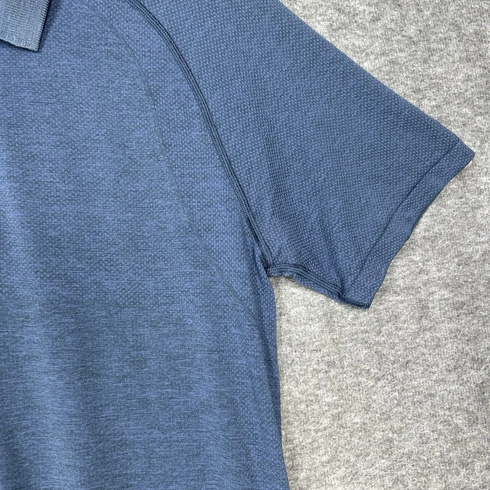 Lululemon Metal Vent Tech Polo Shirt Men's M Blue Stretch Lightweight Golf - Picture 3 of 13